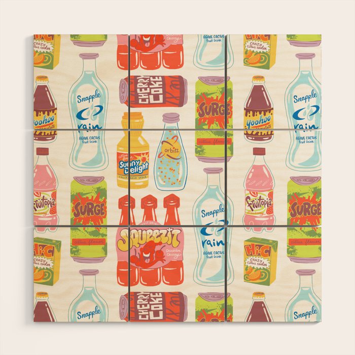 90s Drinks Wood Wall Art