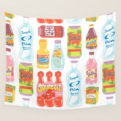 90s Drinks Wall Tapestry