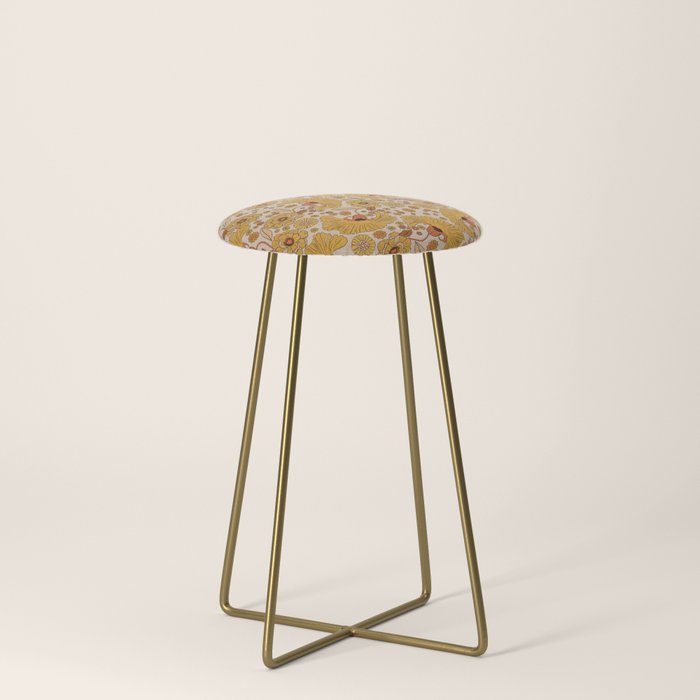 70s Floral Pattern Stool