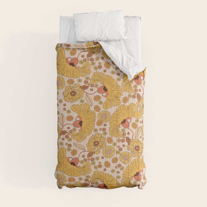 70s Floral Pattern Comforter