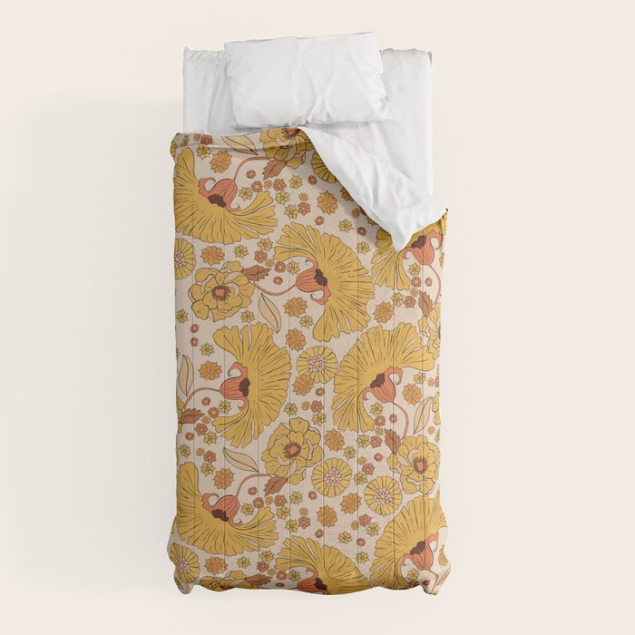 70s Floral Pattern Comforter