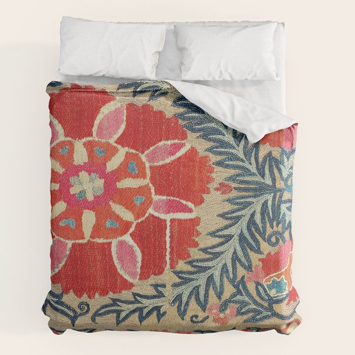 18th Century Suzani Fragment Print Duvet Cover