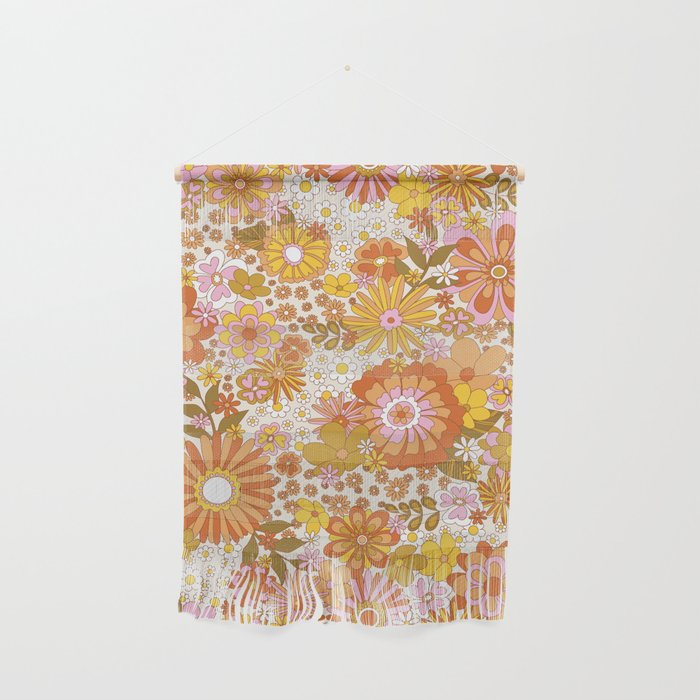 70s Floral Pattern Wall Hanging