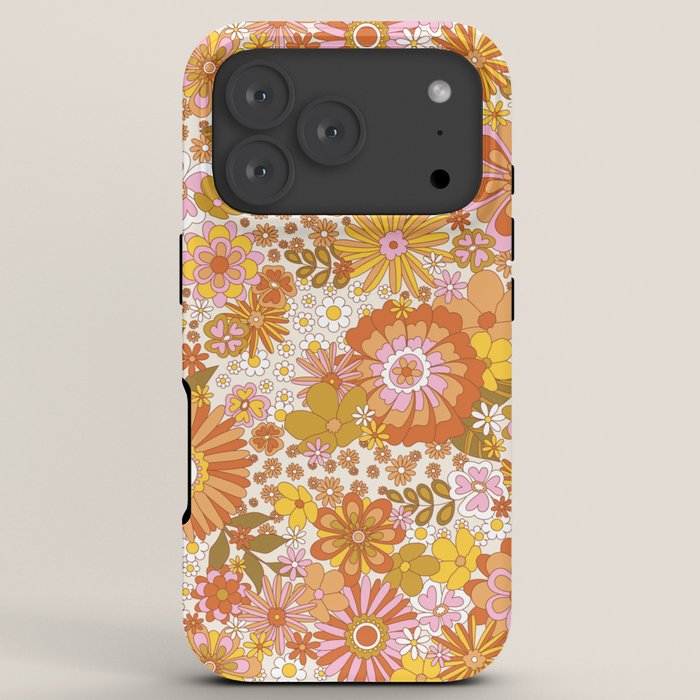 70s Floral Pattern iPhone Case