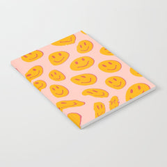 70s retro yellow smile face illustration  Notebook