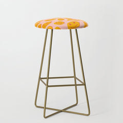 70s retro yellow smile face illustration  Stool
