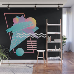 80s Retrowave Design - Memphis Pattern 135 Wall Mural