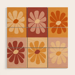 70's Daisy Bloom  Wood Wall Art