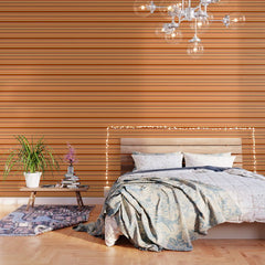 70s Fine Stripes in Retro Orange and Brown Wallpaper