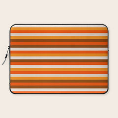 70s Fine Stripes in Retro Orange and Brown Laptop Sleeve
