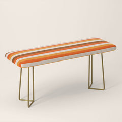 70s Fine Stripes in Retro Orange and Brown Bench