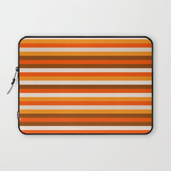 70s Fine Stripes in Retro Orange and Brown Laptop Sleeve