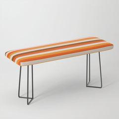 70s Fine Stripes in Retro Orange and Brown Bench