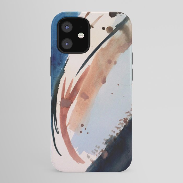 708 - a minimal mixed media abstract piece in blues, pinks, and white iPhone Case
