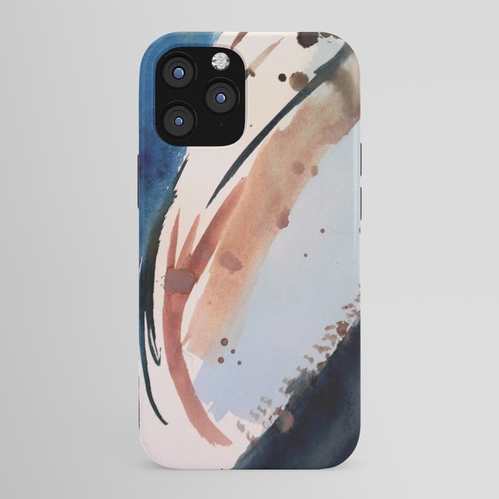 708 - a minimal mixed media abstract piece in blues, pinks, and white iPhone Case