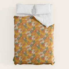 70s Retro Floral Duvet Cover