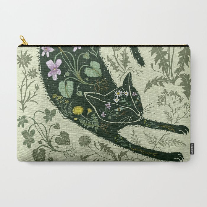 A Cat in the Wildflowers Carry All Pouch