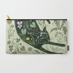 A Cat in the Wildflowers Carry All Pouch