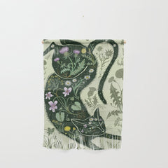 A Cat in the Wildflowers Wall Hanging