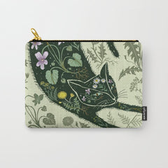 A Cat in the Wildflowers Carry All Pouch
