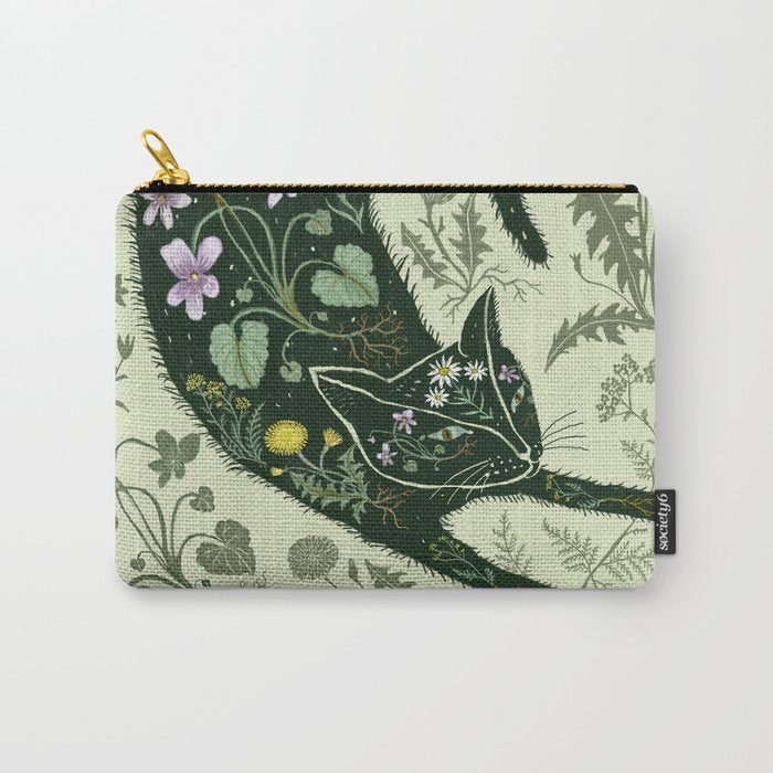 A Cat in the Wildflowers Carry All Pouch