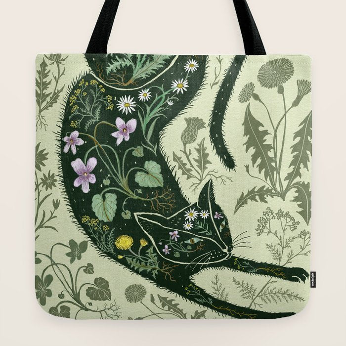 A Cat in the Wildflowers Tote Bag