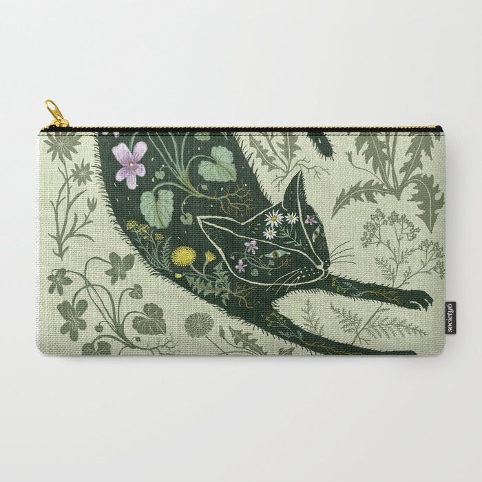 A Cat in the Wildflowers Carry All Pouch