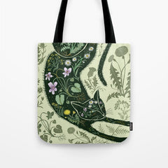 A Cat in the Wildflowers Tote Bag