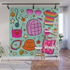 90's Things Print Wall Mural