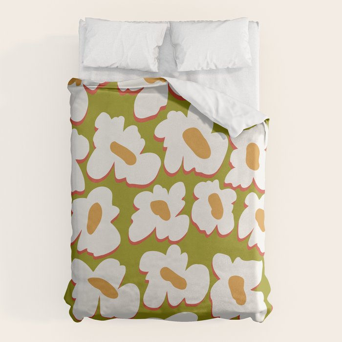 70's retro Bloom Duvet Cover