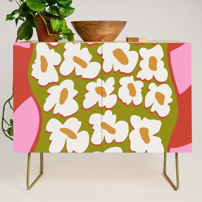 70's retro Bloom Credenza