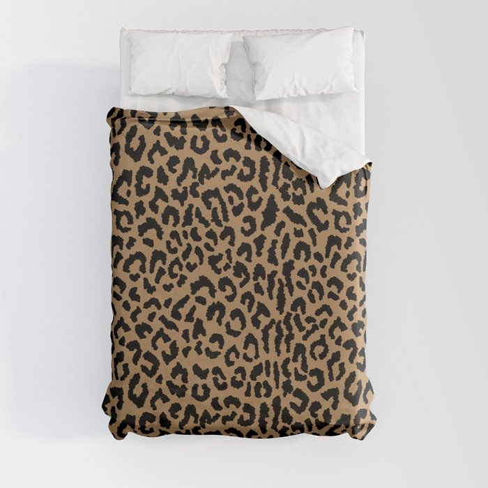 2000s leopard-black on tan Duvet Cover