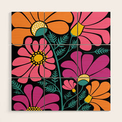 70s Disco Garden Wood Wall Art