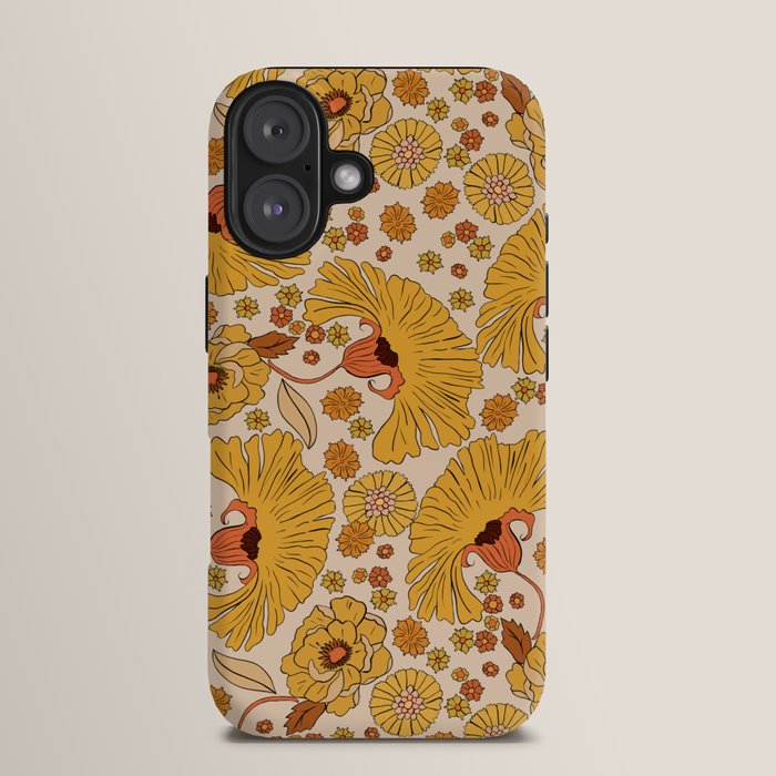 70s Floral Pattern iPhone Case