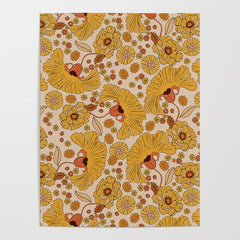 70s Floral Pattern Poster