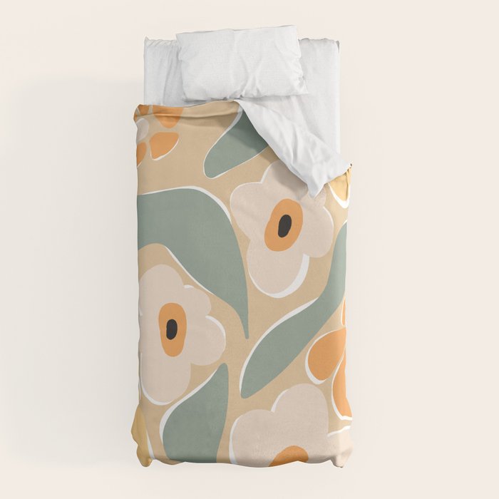 70s california flower market Duvet Cover