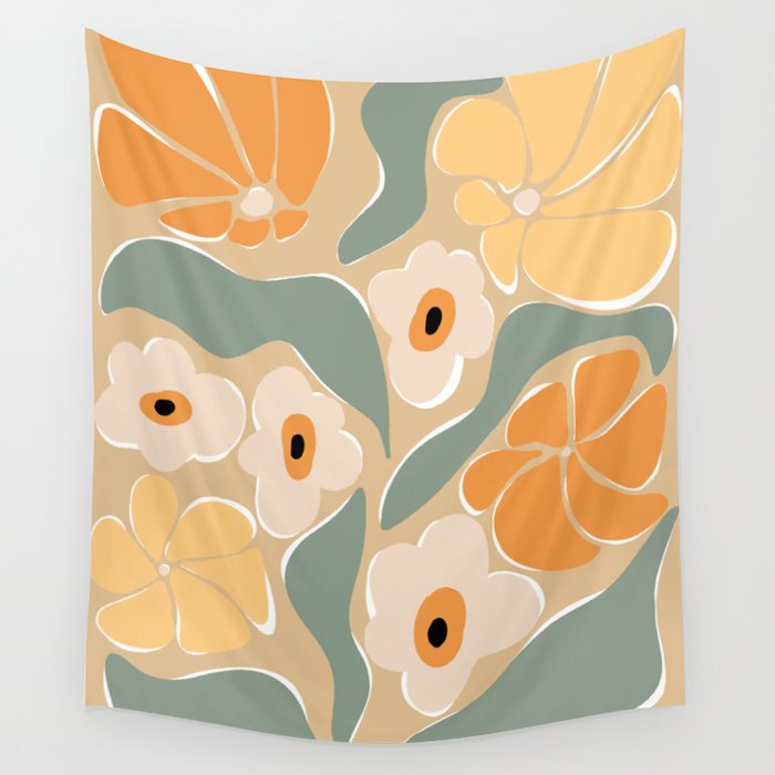 70s california flower market Wall Tapestry