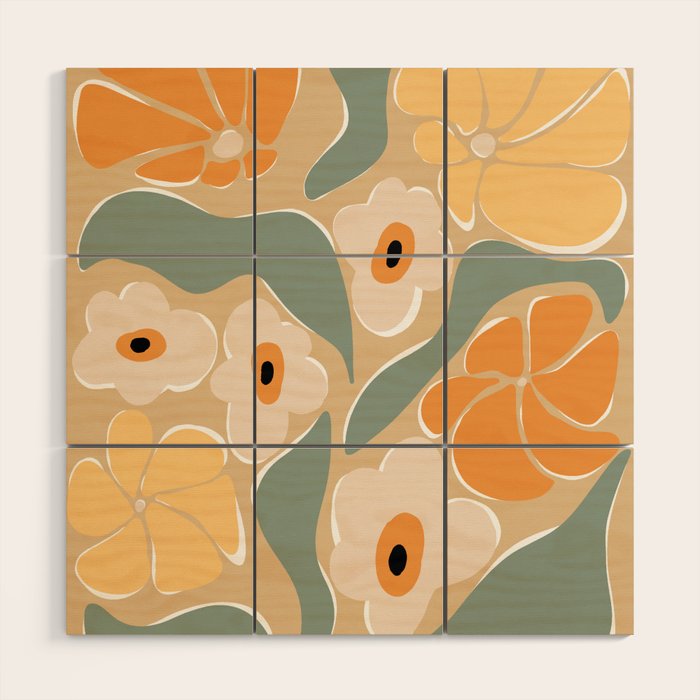 70s california flower market Wood Wall Art