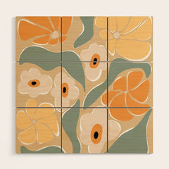 70s california flower market Wood Wall Art