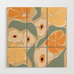70s california flower market Wood Wall Art