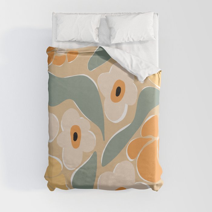 70s california flower market Duvet Cover
