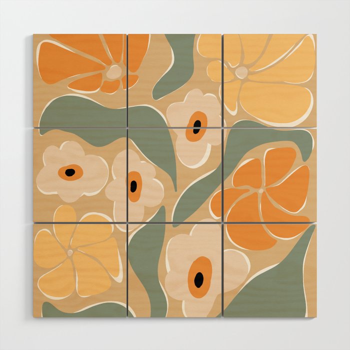 70s california flower market Wood Wall Art