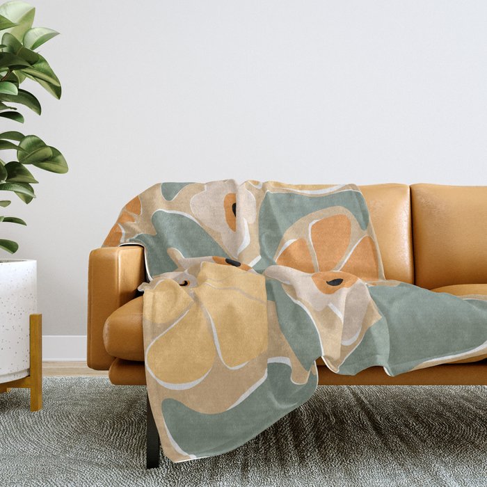 70s california flower market Throw Blanket