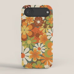 70's Retro Flowers Print iPhone Case