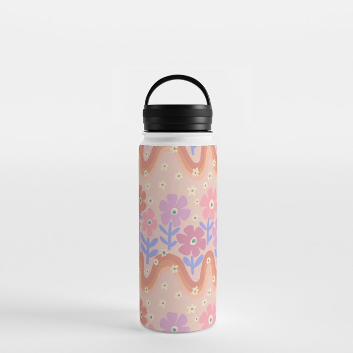 70s Retro Floral vibe Water Bottle