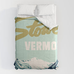 2021 Ski Stowe Vermont Vintage Poster  Comforter