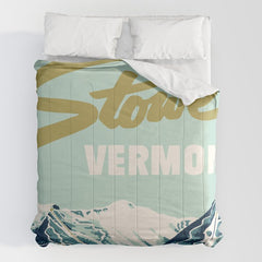 2021 Ski Stowe Vermont Vintage Poster  Comforter