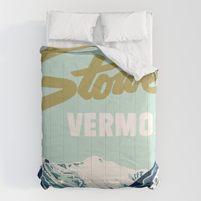 2021 Ski Stowe Vermont Vintage Poster  Comforter