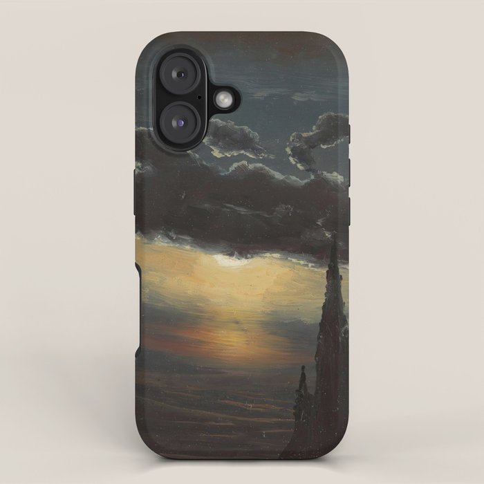 "Study of Clouds in Moonlight" by Knud Baade, 1848 iPhone Case