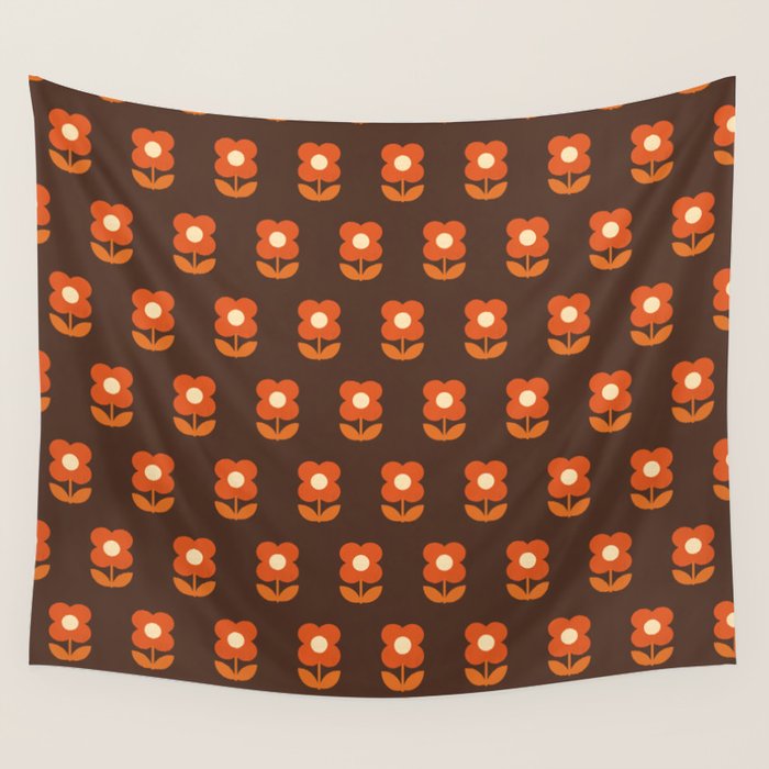 70s Flower Pattern #1 Wall Tapestry